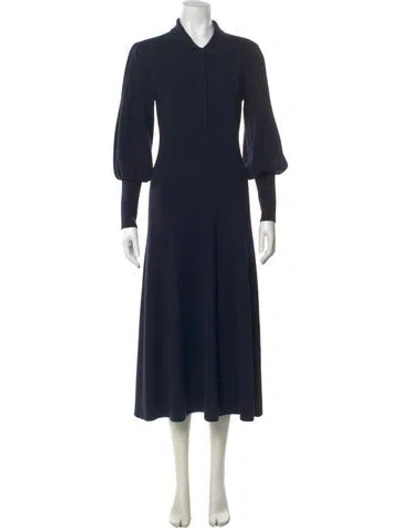 Pre-owned Cefinn Merino Wool Long Dress In Blue