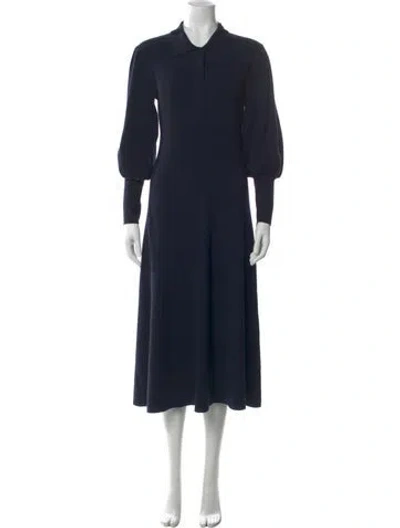 Pre-owned Cefinn Merino Wool Long Dress In Blue