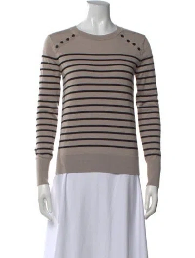 Pre-owned Cefinn Merino Wool Striped Sweater In Neutral