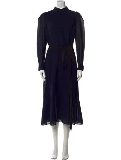 Pre-owned Cefinn Mock Neck Long Dress In Black