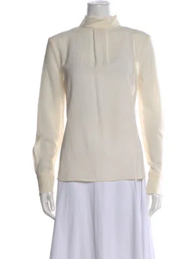 Pre-owned Cefinn Mock Neck Long Sleeve Top In Neutral