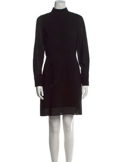 Pre-owned Cefinn Mock Neck Mini Dress In Black