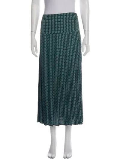 Pre-owned Cefinn Patterned Long Skirt In Green