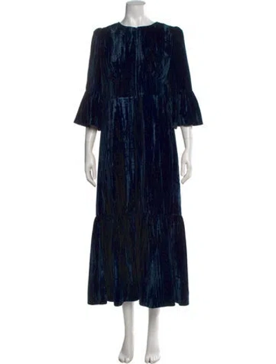 Pre-owned Cefinn Printed Long Dress In Blue