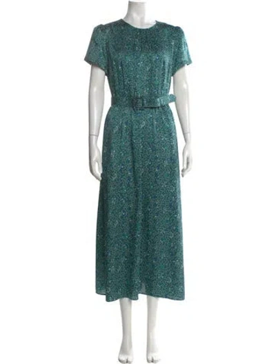 Pre-owned Cefinn Printed Long Dress In Green
