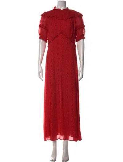 Pre-owned Cefinn Printed Long Dress W/ Tags In Pink