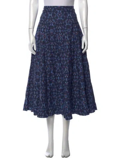 Pre-owned Cefinn Printed Long Skirt In Blue