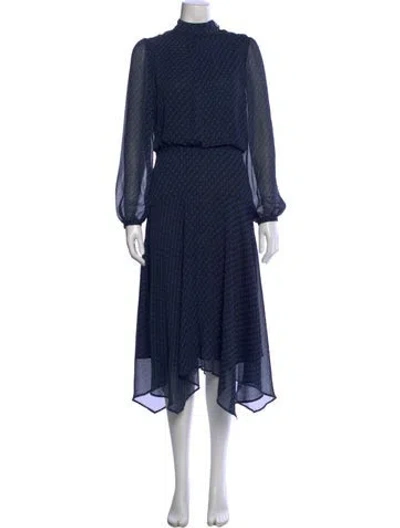 Pre-owned Cefinn Printed Midi Length Dress In Blue