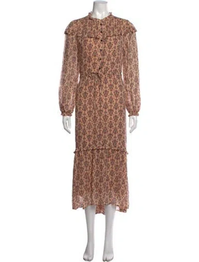 Pre-owned Cefinn Printed Midi Length Dress In Neutrals
