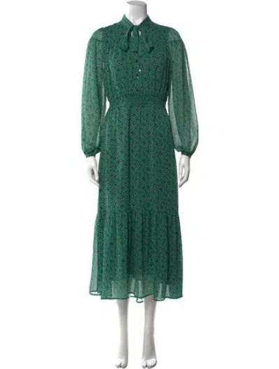 Pre-owned Cefinn Printed Midi Length Dress W/ Tags In Green
