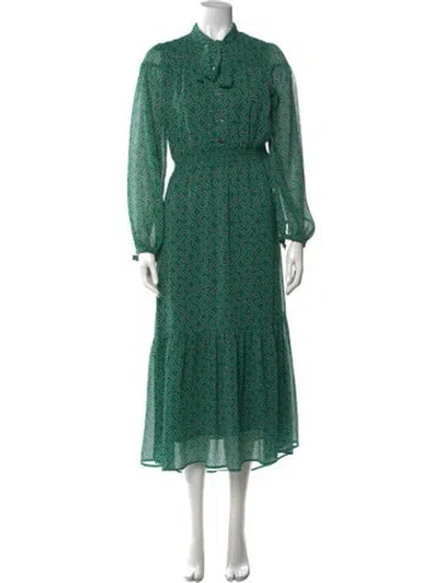 Pre-owned Cefinn Printed Midi Length Dress W/ Tags In Green
