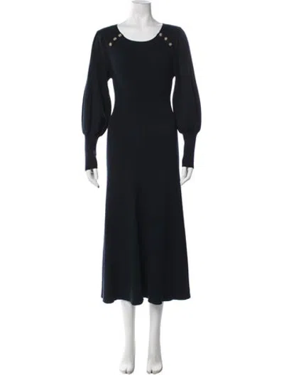Pre-owned Cefinn Scoop Neck Long Dress In Black