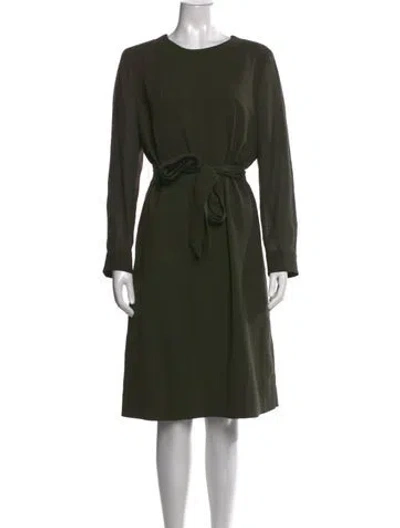 Pre-owned Cefinn Scoop Neck Midi Length Dress In Green