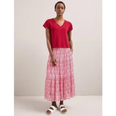 Cefinn Sedra Fil Coupe Tiered Gathered Maxi Skirt Pink Carnation