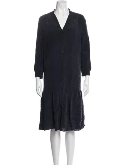 Pre-owned Cefinn Silk Knee-length Dress In Blue