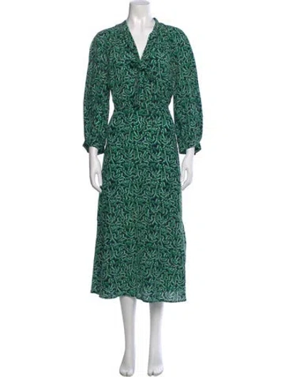 Pre-owned Cefinn Silk Long Dress In Blue