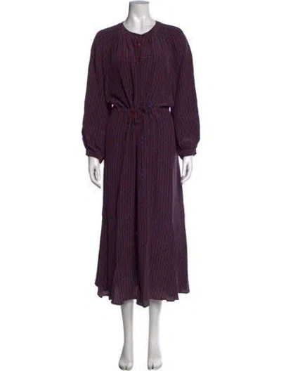 Pre-owned Cefinn Silk Long Dress In Burgundy