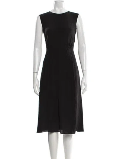 Pre-owned Cefinn Silk Midi Length Dress In Black