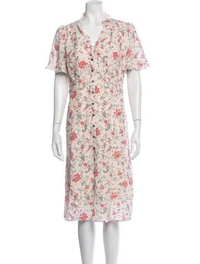 Pre-owned Cefinn Silk Midi Length Dress In Multicolor