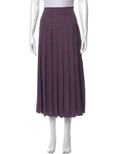 Pre-owned Cefinn Striped Midi Length Skirt In Blue