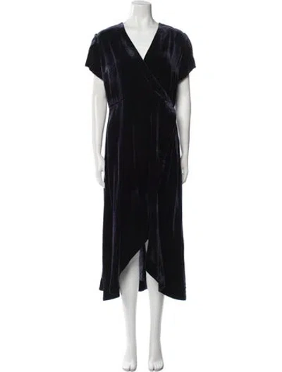 Pre-owned Cefinn V-neck Long Dress In Blue