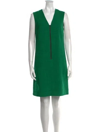 Pre-owned Cefinn V-neck Mini Dress In Green