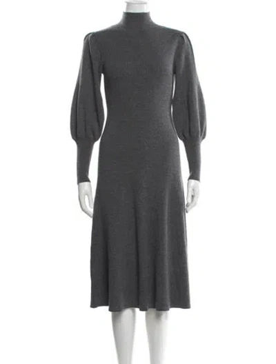Pre-owned Cefinn Wool Midi Length Dress In Gray