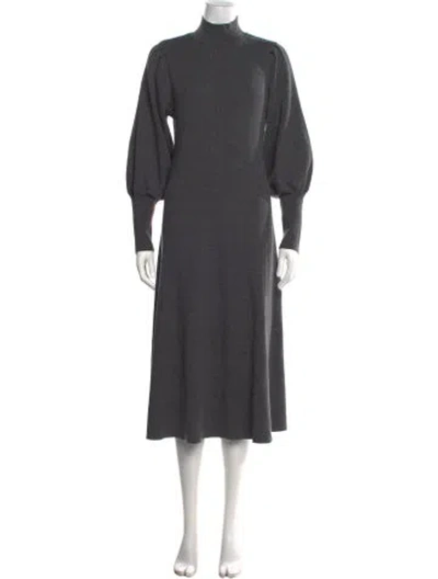 Pre-owned Cefinn Wool Midi Length Dress In Gray