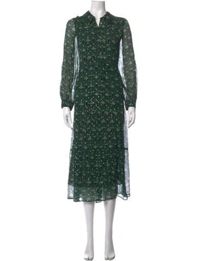 Pre-owned Cefinn Wool Midi Length Dress W/ Tags In Green