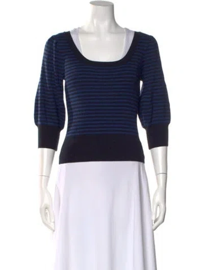 Pre-owned Cefinn Wool Striped Sweater In Blue