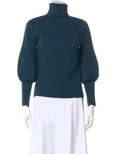 Pre-owned Cefinn Wool Turtleneck Sweater In Blue