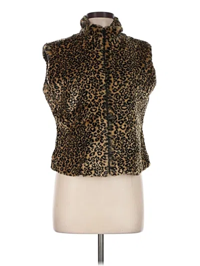 Pre-owned Cejon Faux Fur Vest In Gold