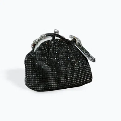 Cejon Kiss Lock Rhinestone Bag In Black Rhinestone