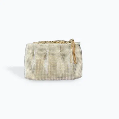 Cejon Rhinestone Clutch In Gold