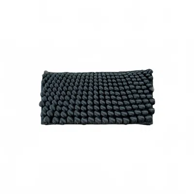 Cejon Satin Balls Clutch In Black Satin