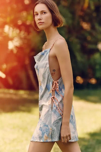 Celandine Apron Shift Dress In Blue