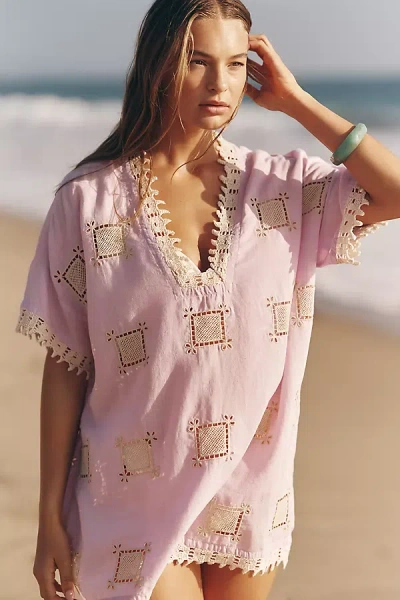 Celandine Boxy Tile Cover-up In Pink
