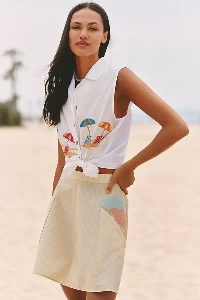 Celandine Cotton Embroidered Mini Skirt