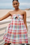 Celandine Cotton Sleeveless Bow-front Mini Dress In Pink
