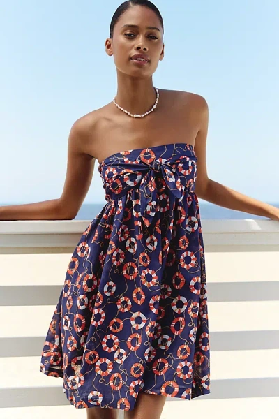 Celandine Cotton Sleeveless Bow-front Mini Dress