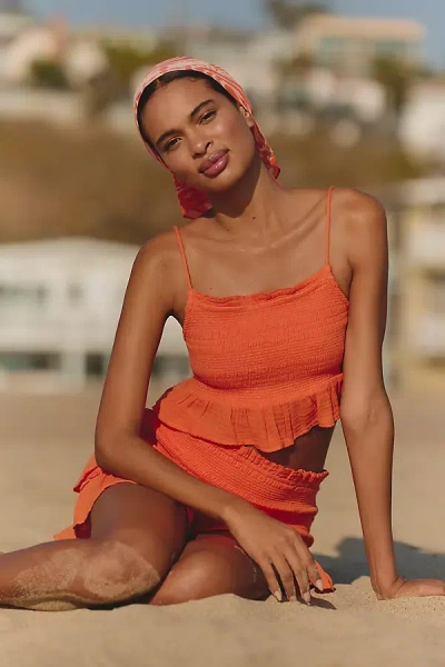 Celandine Crop Gauze Cami In Orange