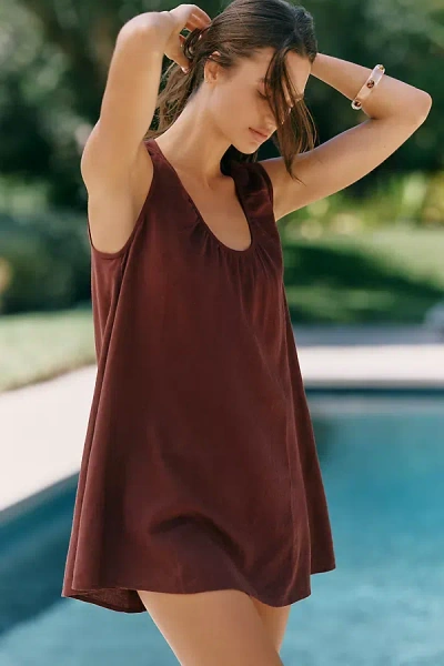 Celandine Easy Linen Blend Mini Dress In Black