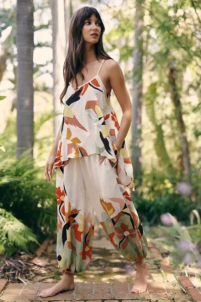 Celandine Flowy Balloon Pants In White