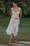 Celandine Godet Drawstring Midi Skirt