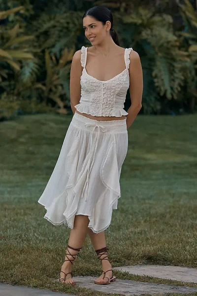 Celandine Godet Drawstring Midi Skirt