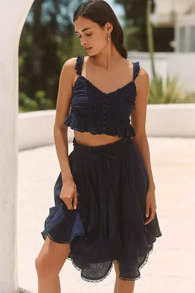 Celandine Godet Drawstring Midi Skirt