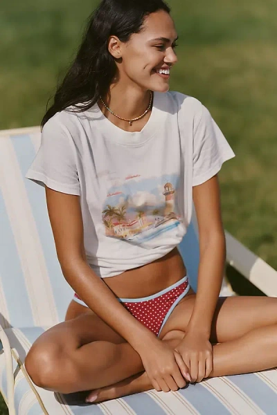 Celandine Graphic Crew-neck T-shirt Top In White