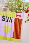 Celandine Greet The Sun Graphic Cotton Beach Towel