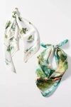 Celandine Hair Scarves, Set Of 2 In Green