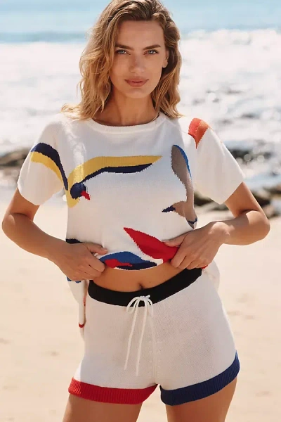 Celandine High-waist Sweater Shorts In Multicolor